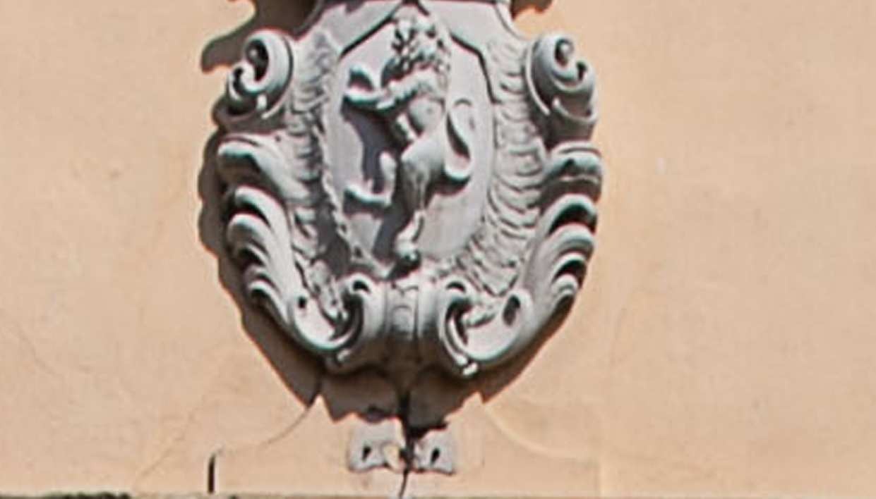 Noble coat of arms carved in stone